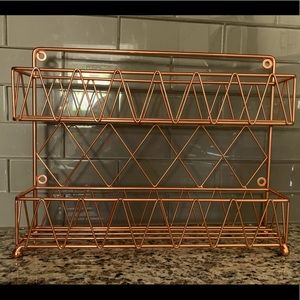 Rose gold metal spice rack